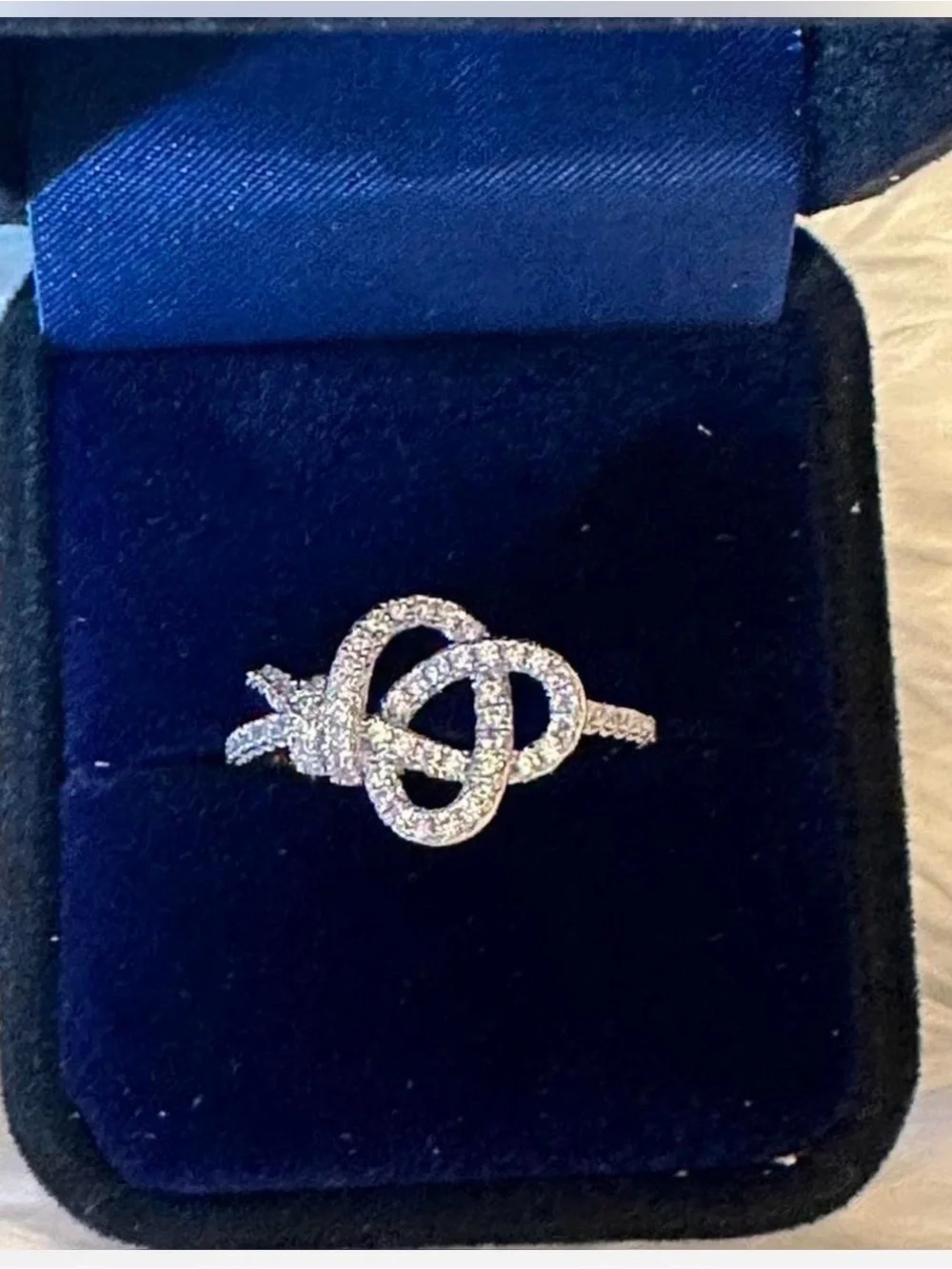 Silver  Knot Ring - Sparkling Women's Ring
